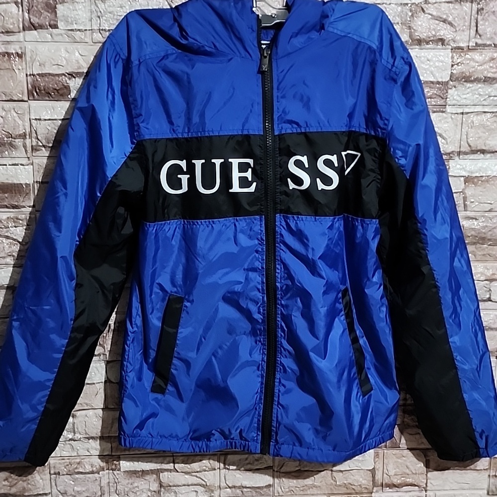 Guess Full Zip Windbreaker Hoodie Jacket